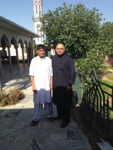 Habib Rehman with his son Tehure Rehman during a visit to their village of Ban Sai,  April 2014