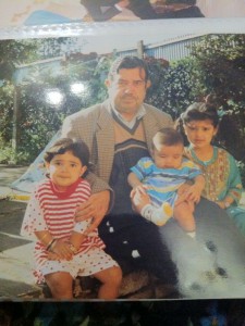 Naveed's father Mr Shaif and her children